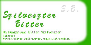 szilveszter bitter business card